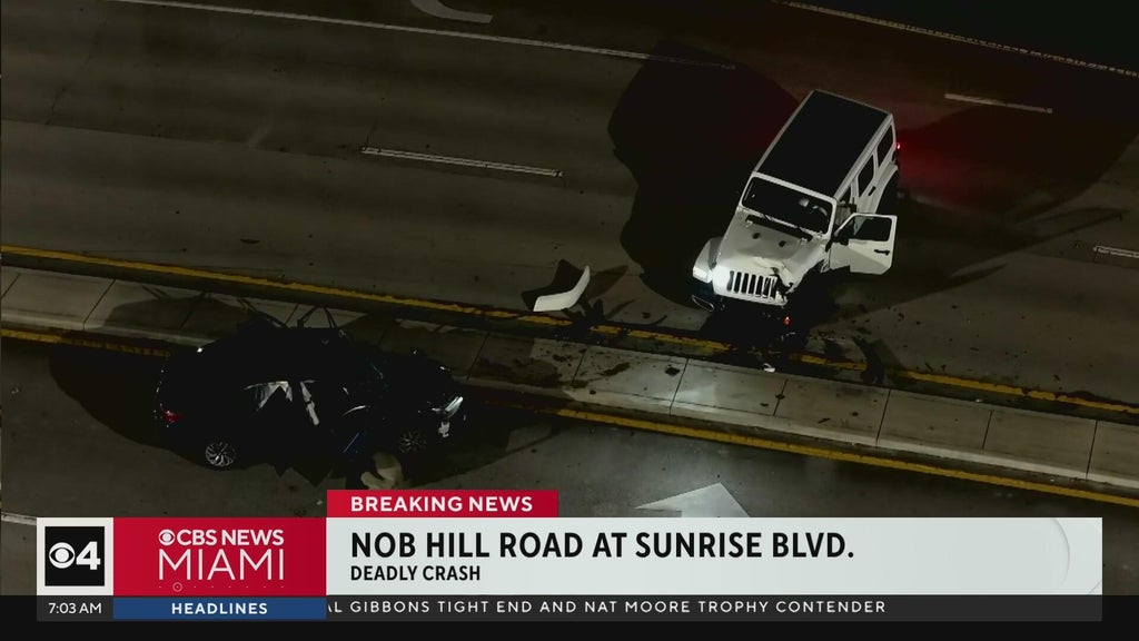Driver killed in early morning crash in Sunrise, road closures reported — CBS Miami, Wellington Schools news