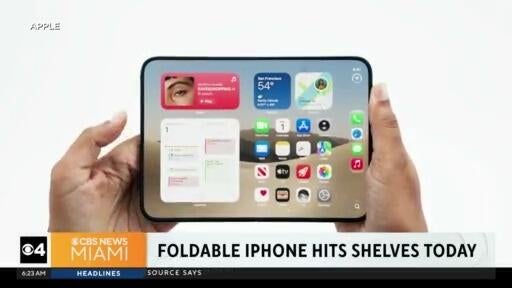 Apple’s first foldable iPhone hits stores nationwide — CBS Miami, Wellington Business news