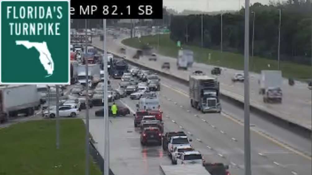 Crash blocks all southbound lanes on Florida's Turnpike in Delray Beach — WPTV NBC West Palm Beach