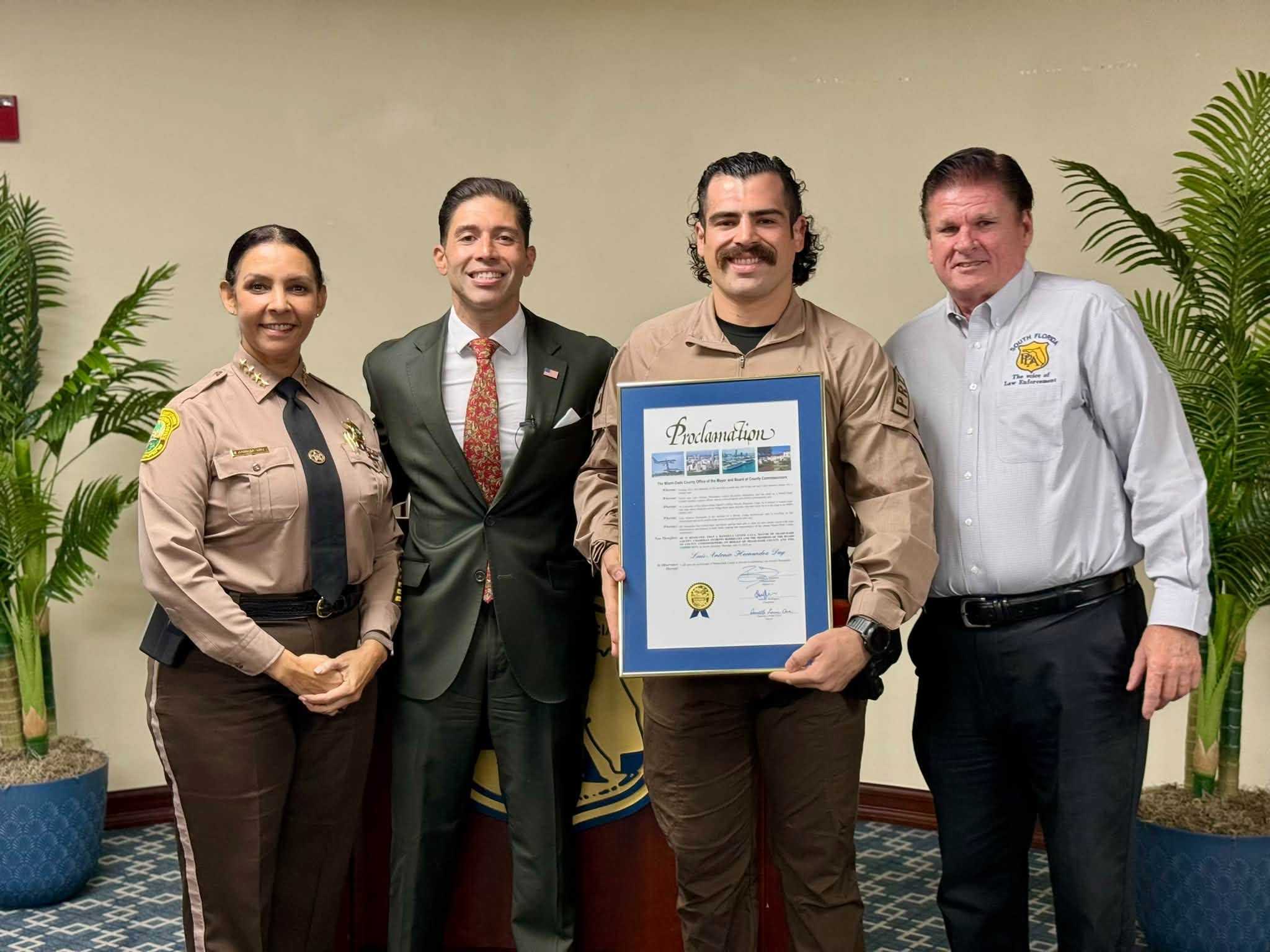 Miami-Dade deputy Luis Hernandez honored by county for UFC achievements — WPBF Sports Palm Beach, Wellington Sports news