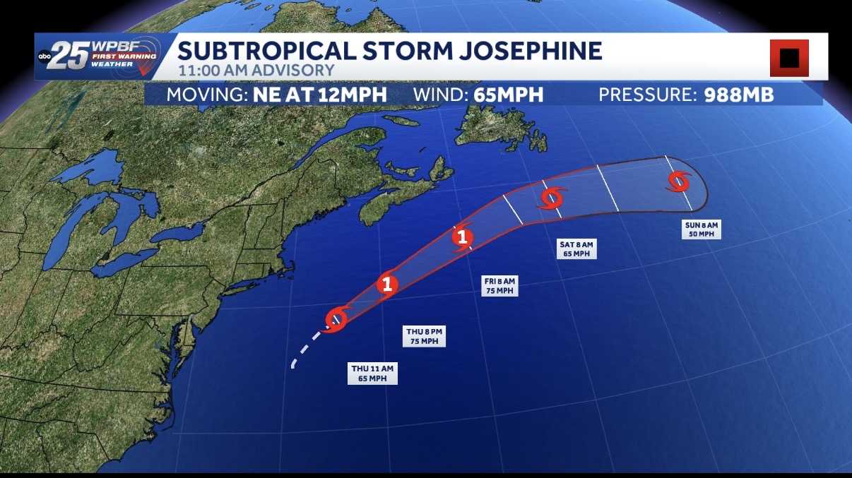 Tracking Subtropical Storm Josephine: Computer models and maps  — WPBF West Palm Beach