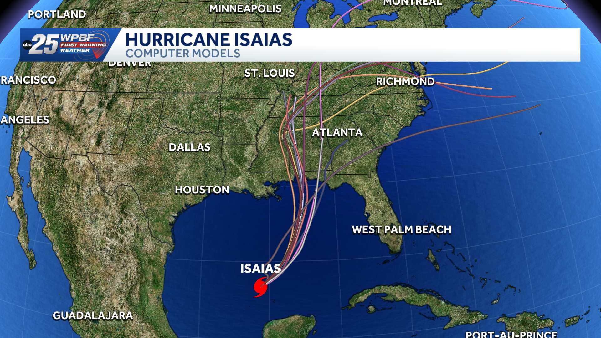 Tracking Isaias: Computer models and maps  — WPBF West Palm Beach, Wellington Sports news