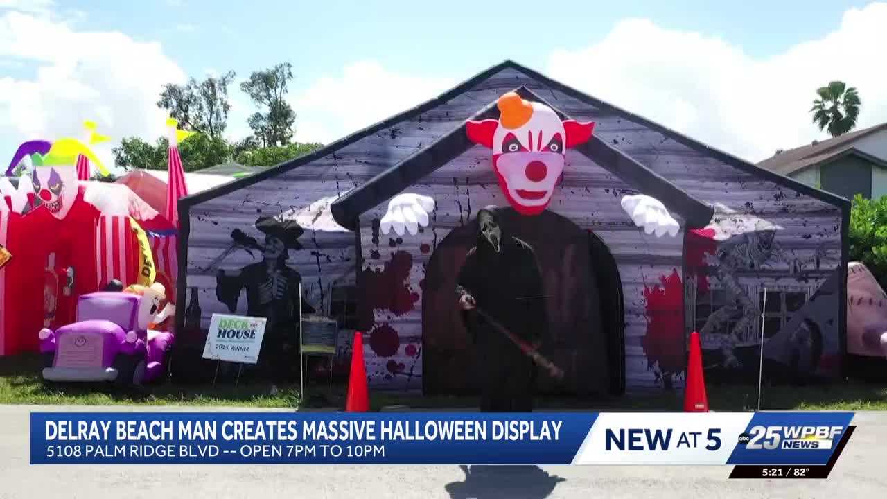 Delray Beach man builds biggest haunted house yet in his front yard for free Halloween fun — WPBF West Palm Beach, Wellington Community news